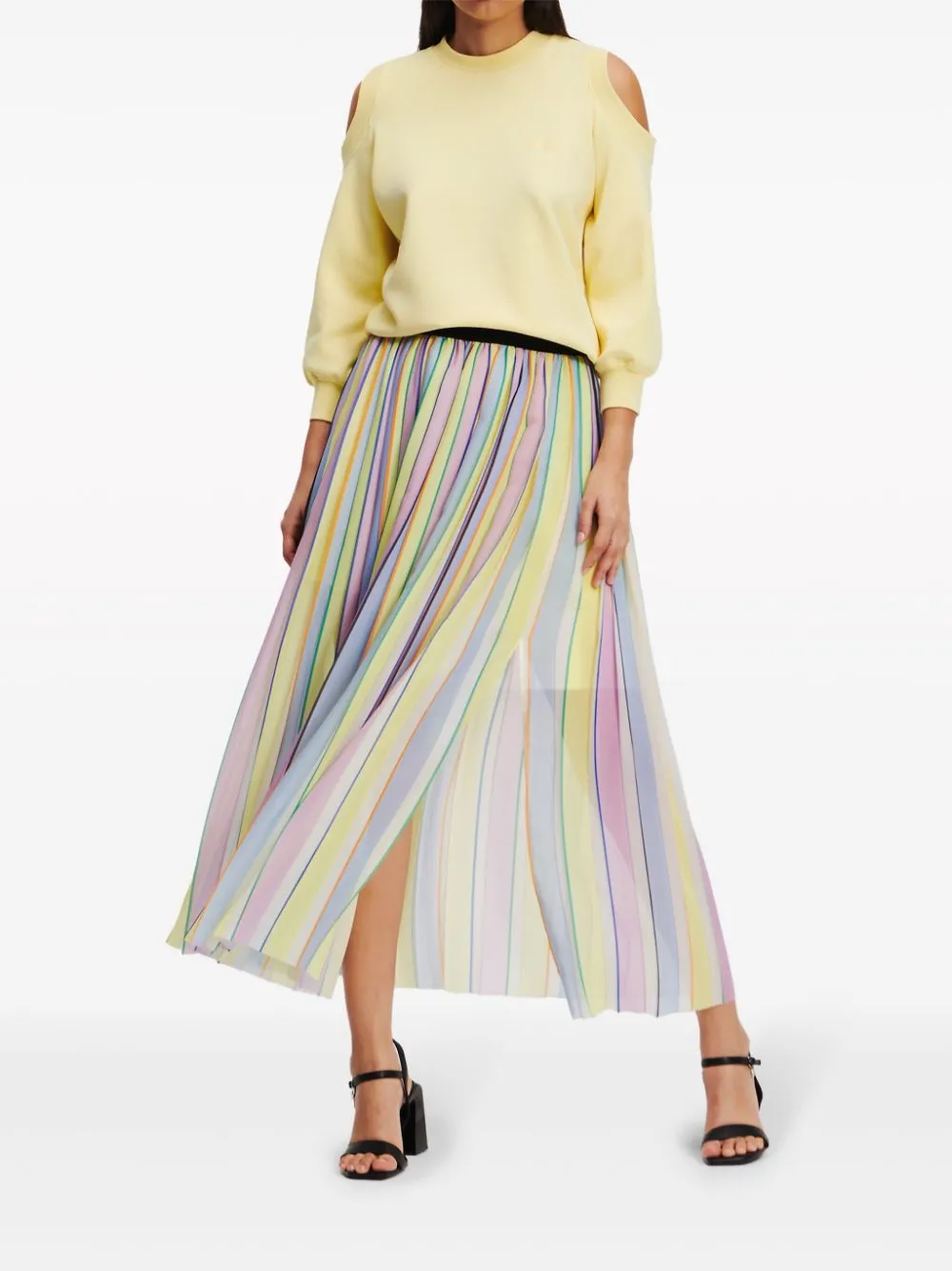 KARL LAGERFELD LONG STRIPED SKIRT