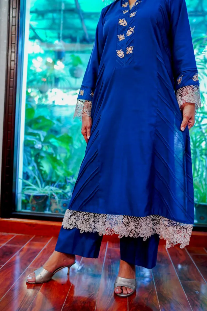 Khayal by Shaista Hasan - Chic Blue - Khaddi Cotton - 2 Piece