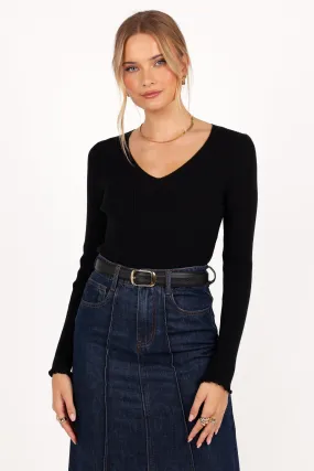 Kirsten Knit Top - Black