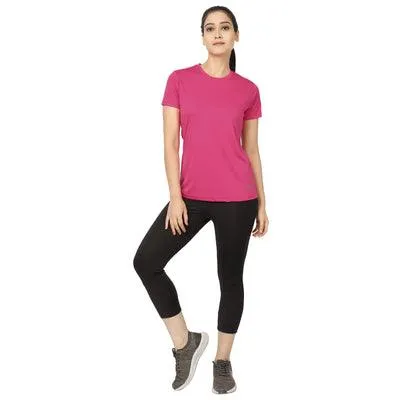 Kronos Crew Neck Tops | Women's | Flamboyant Pink | KIBI Sports