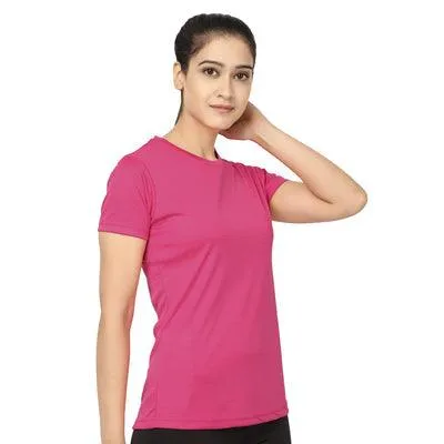 Kronos Crew Neck Tops | Women's | Flamboyant Pink | KIBI Sports