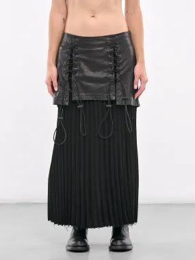 Lace-Up Detail Skirt (LO-S05-112-BLACK)