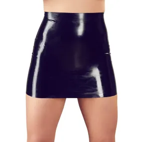 Late X Latex Mini Skirt Black