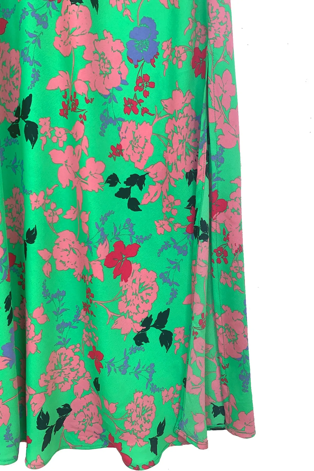 Leah Maxi Slip Dress- Green Garden Print