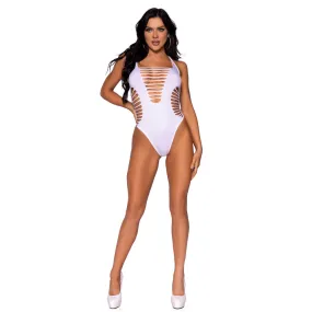 Leg Avenue Racer Back Thong Body White Size 6 to 12