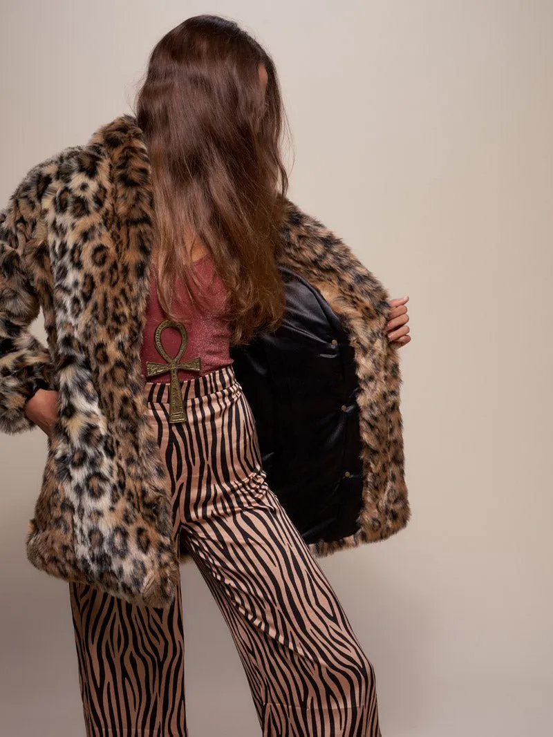 Leopard Collared Faux Fur Coat | Women's