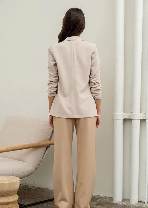 Like A Boss Ruched Sleeve Blazer - 5 Colors!