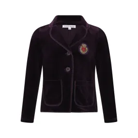 Little Parni Plum Velour Blazer  (K446)