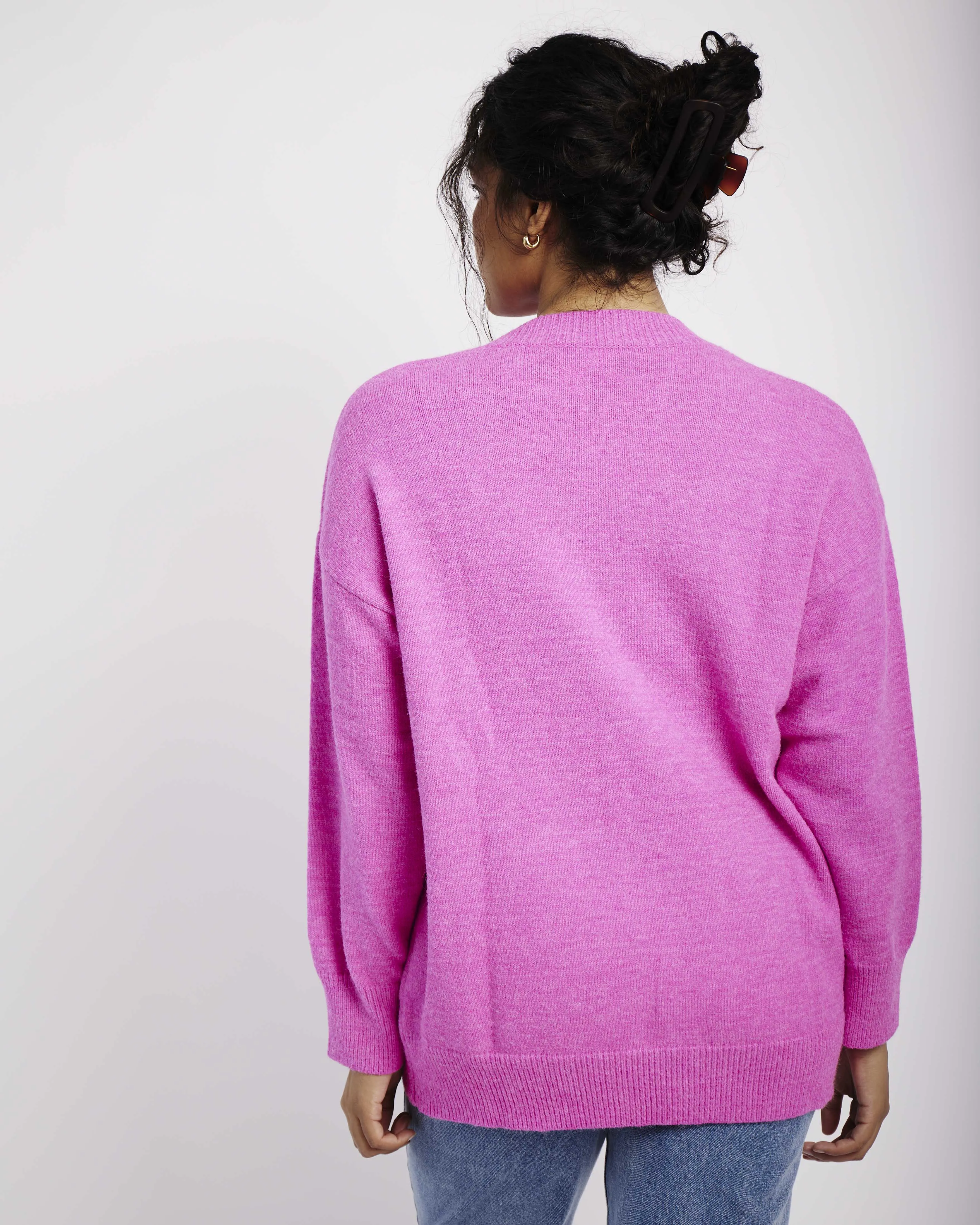 Longer Length Jumper in Pink