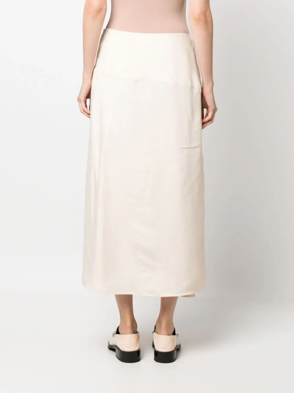 Low Waist Calf Length Straight Skirt