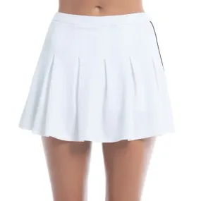 Lucky In Love Hi Waist Pique Skort - White