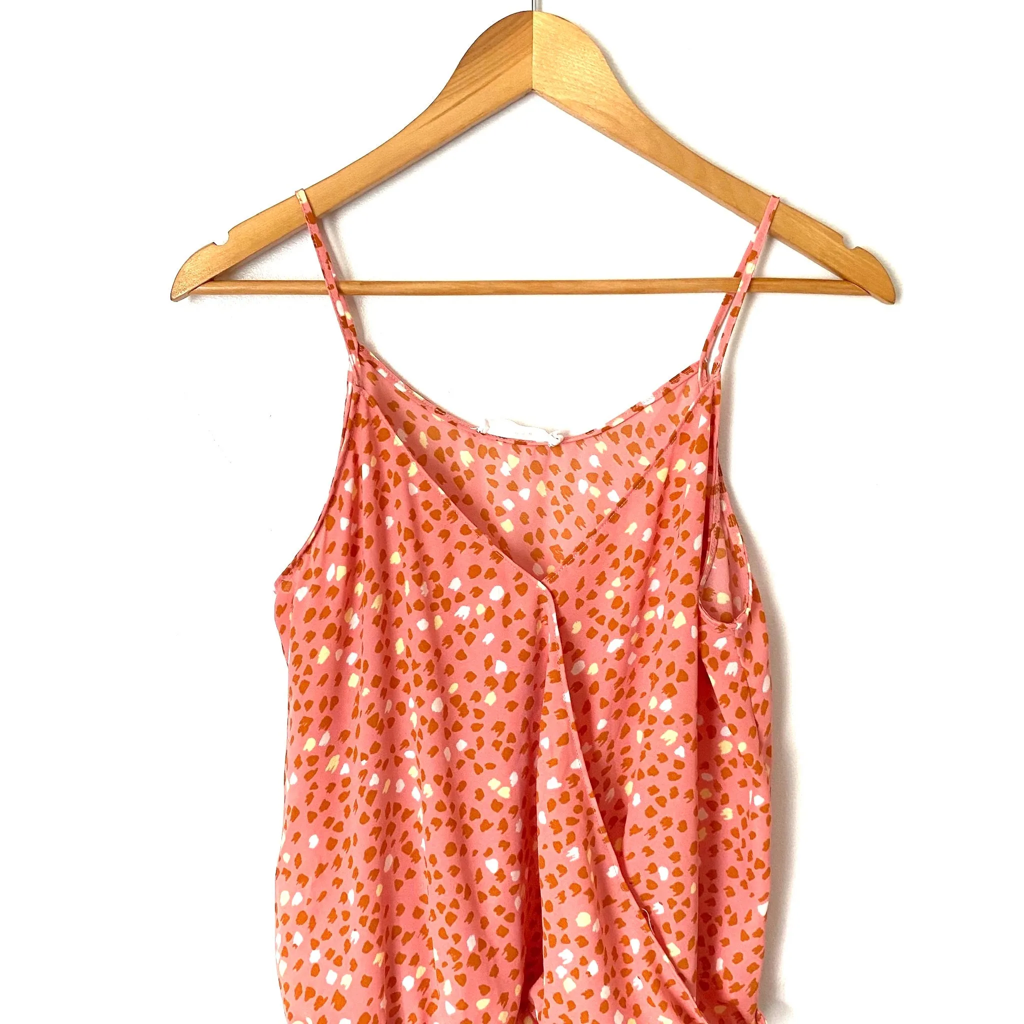 Lush Pink Spotted Wrap Look Bodysuit- Size S