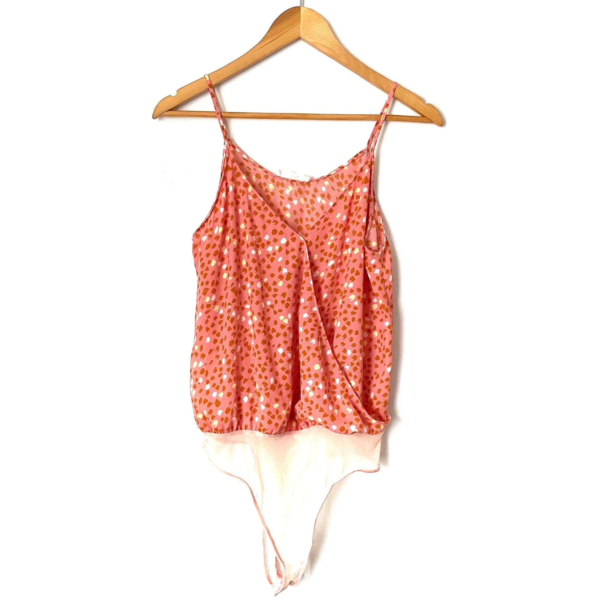 Lush Pink Spotted Wrap Look Bodysuit- Size S