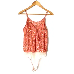 Lush Pink Spotted Wrap Look Bodysuit- Size S