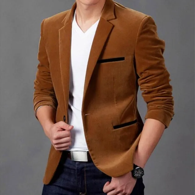 Luxury Men Blazer Fashion Brand High Quality Cotton Slim Fit Men Suit