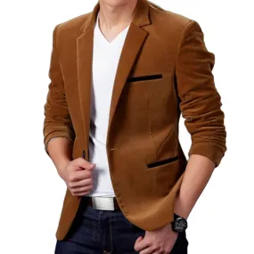 Luxury Men Blazer Fashion Brand High Quality Cotton Slim Fit Men Suit