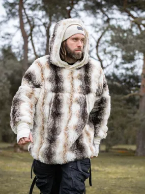 Lycerian Men's Oversized Faux Fur Hoodie with Thumbholes  (Limited Ed - 5 Units)