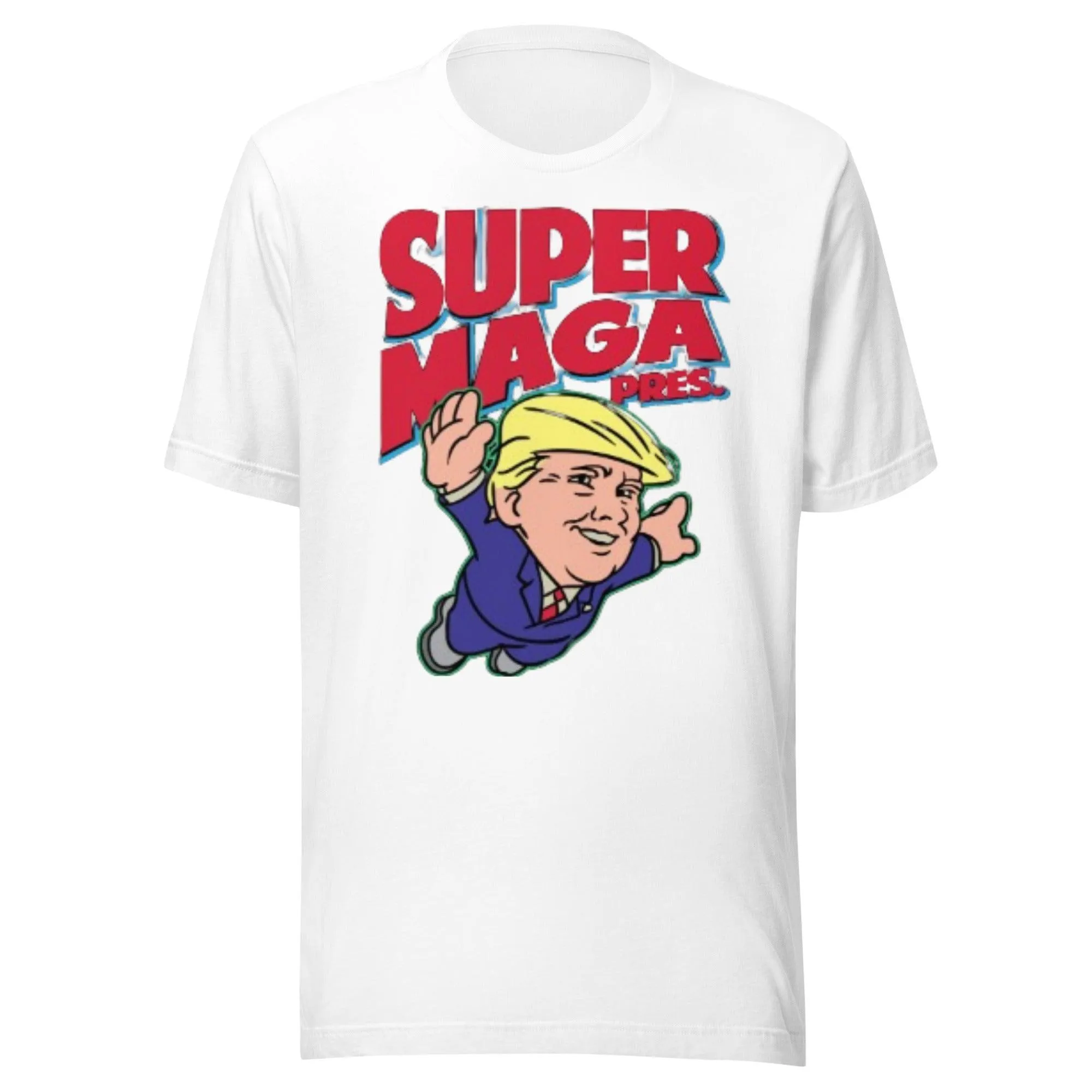 MAGA Tshirt Super Trump Short Sleeve 100% Cotton Unisex Crew Neck Top