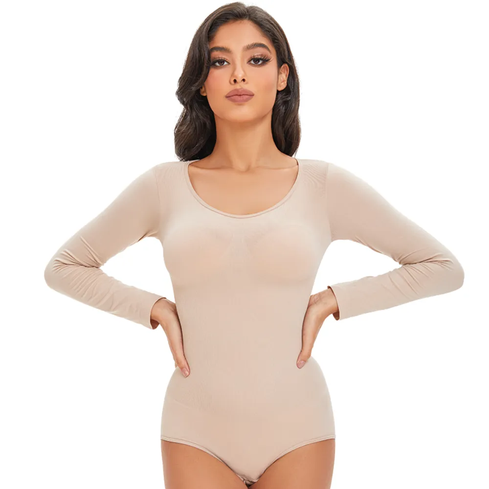 Magic Long-Sleeve Seamless Sculpting Shapewear Bodysuit