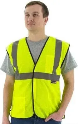 MAJESTIC - NON FR CLASS 2 Polyester Mesh Safety Vest - YELLOW - (Sizes L - 2XL - 4XL only)