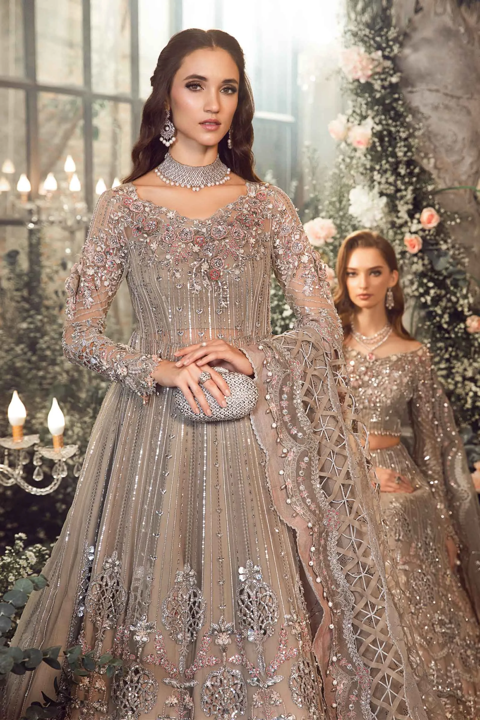 MARIA.B MBroidered Luxury Wedding Formals – Grey BD-2703