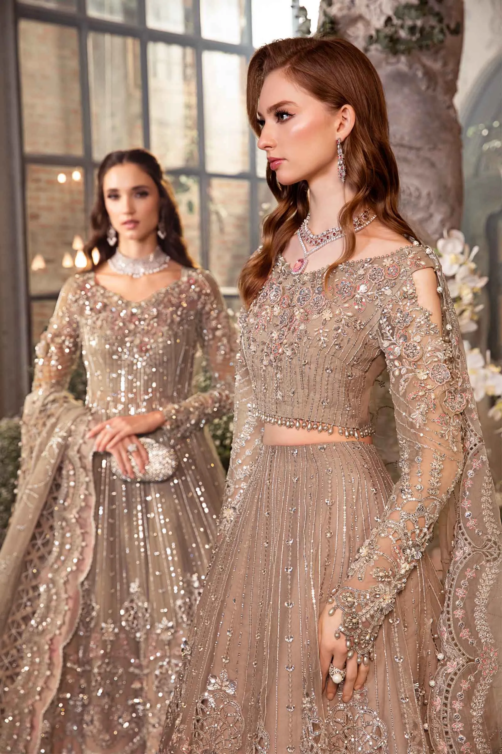 MARIA.B MBroidered Luxury Wedding Formals – Grey BD-2703