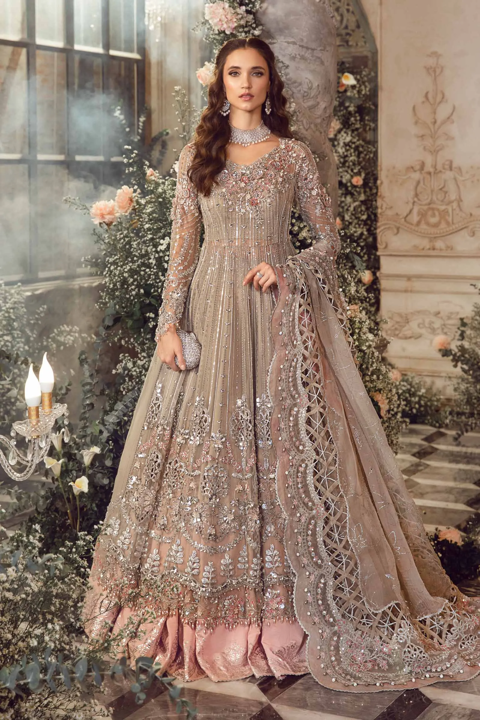 MARIA.B MBroidered Luxury Wedding Formals – Grey BD-2703