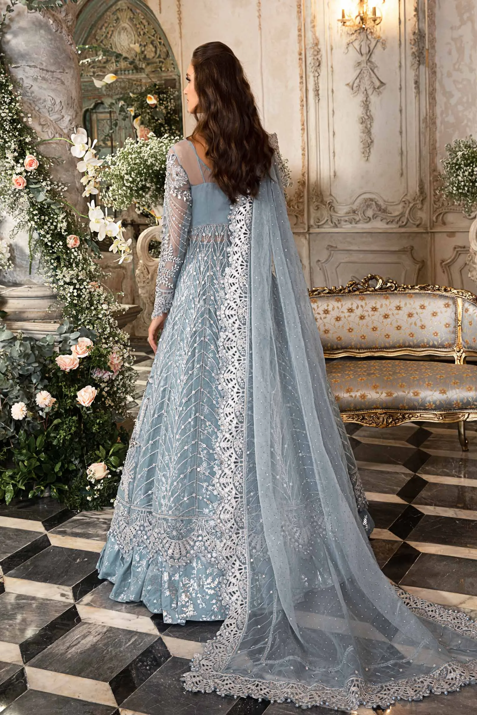 MARIA.B MBroidered Luxury Wedding Formals – Ice Blue BD-2702