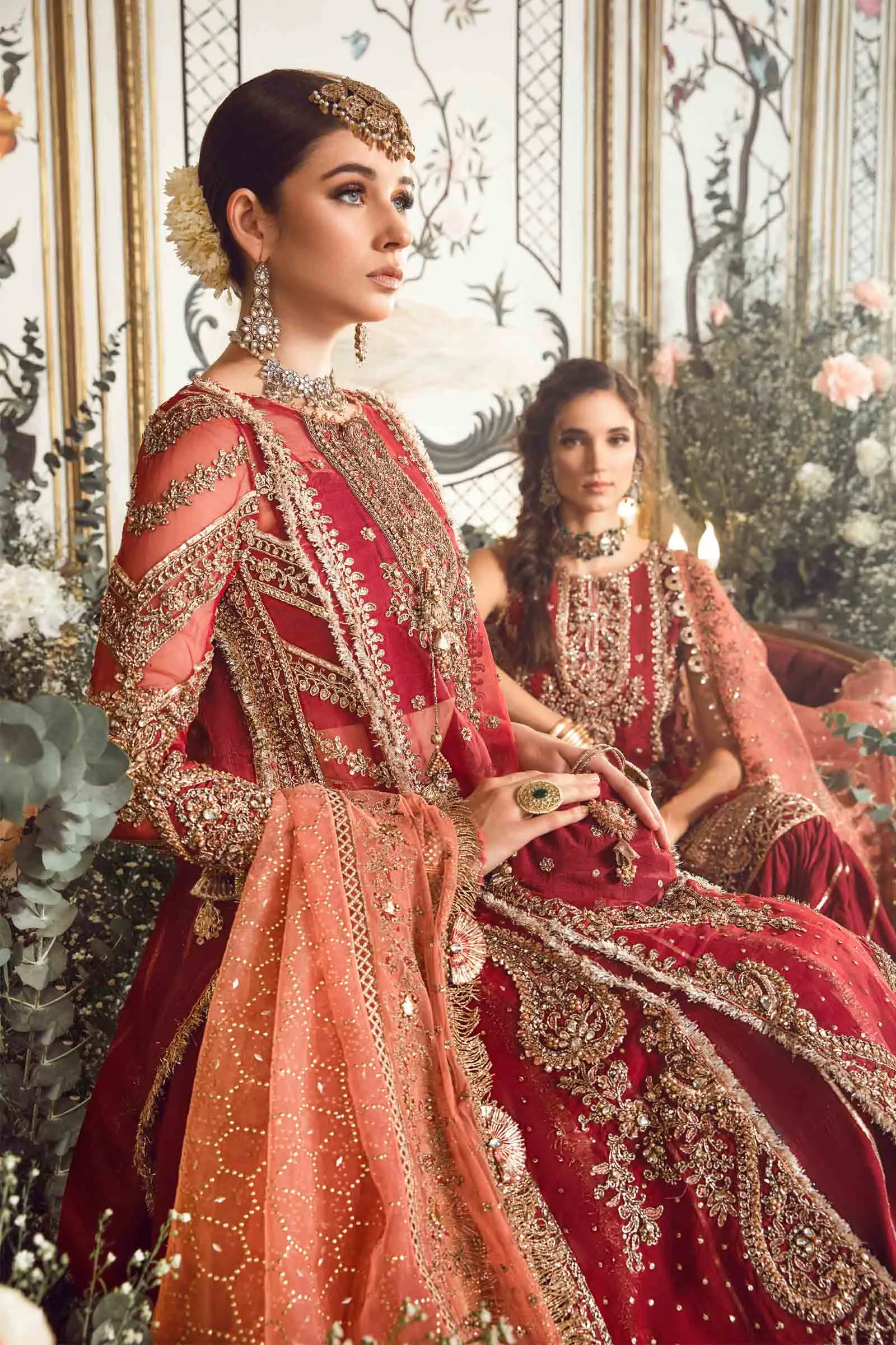 MARIA.B MBroidered Luxury Wedding Formals – Maroon BD-2708