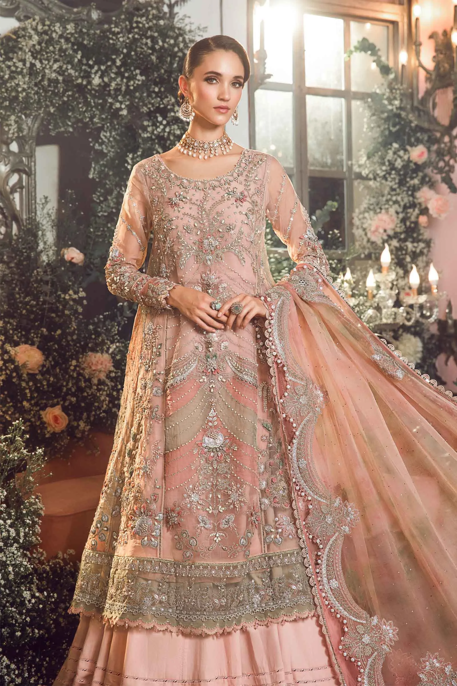 MARIA.B MBroidered Luxury Wedding Formals – Pastel Pink BD-2706