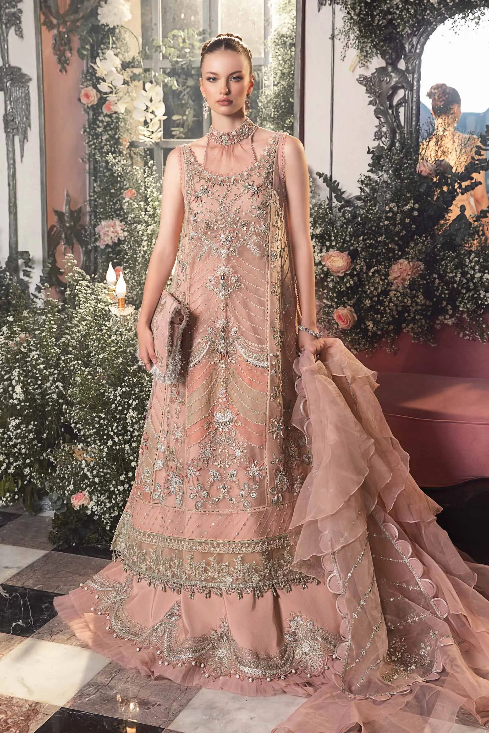 MARIA.B MBroidered Luxury Wedding Formals – Pastel Pink BD-2706