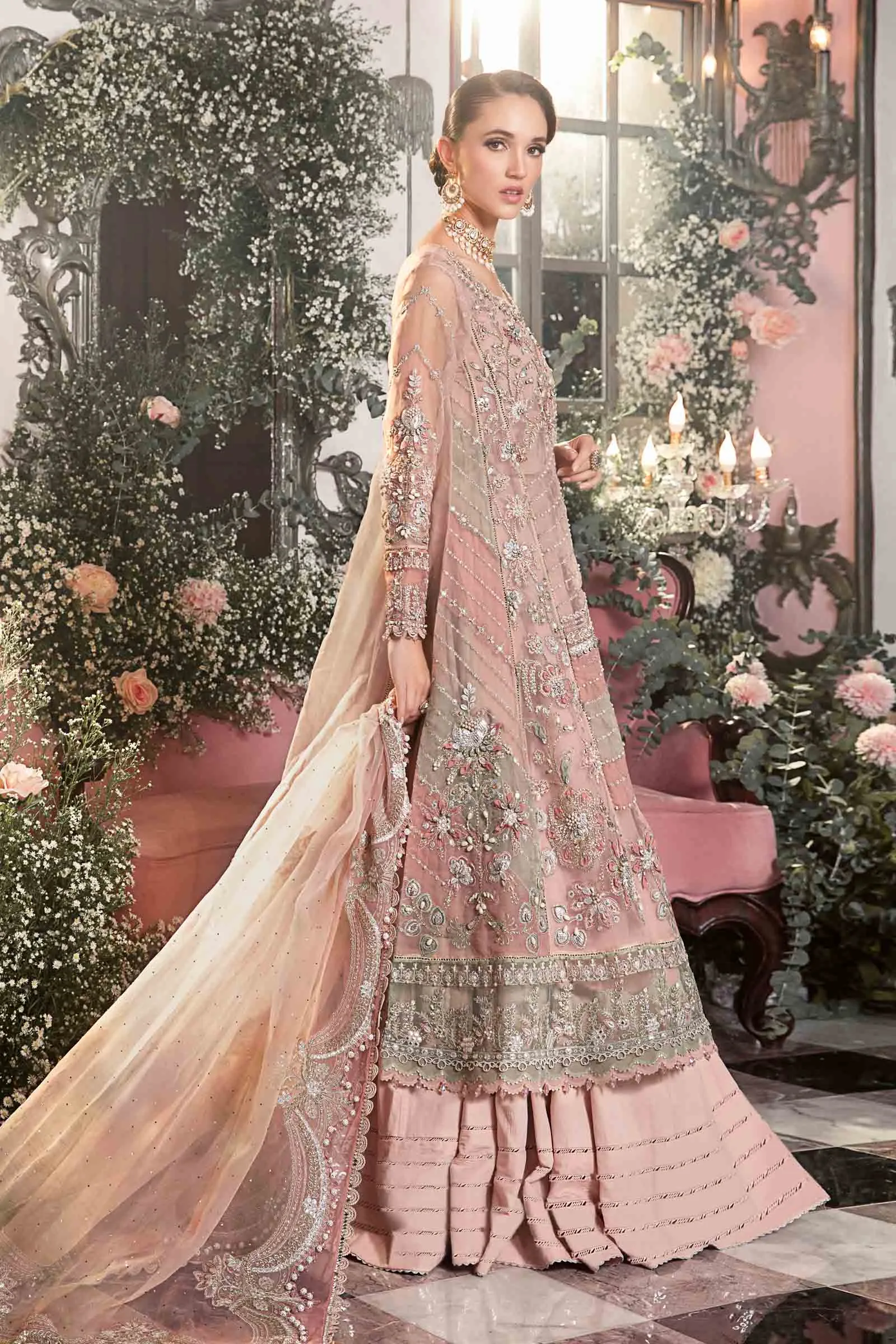 MARIA.B MBroidered Luxury Wedding Formals – Pastel Pink BD-2706