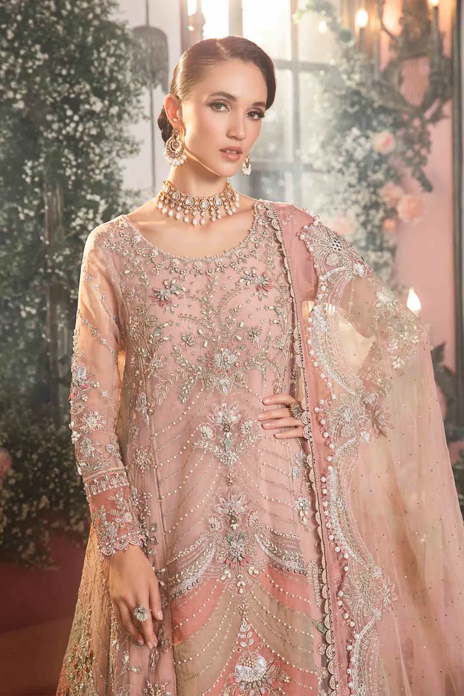 MARIA.B MBroidered Luxury Wedding Formals – Pastel Pink BD-2706