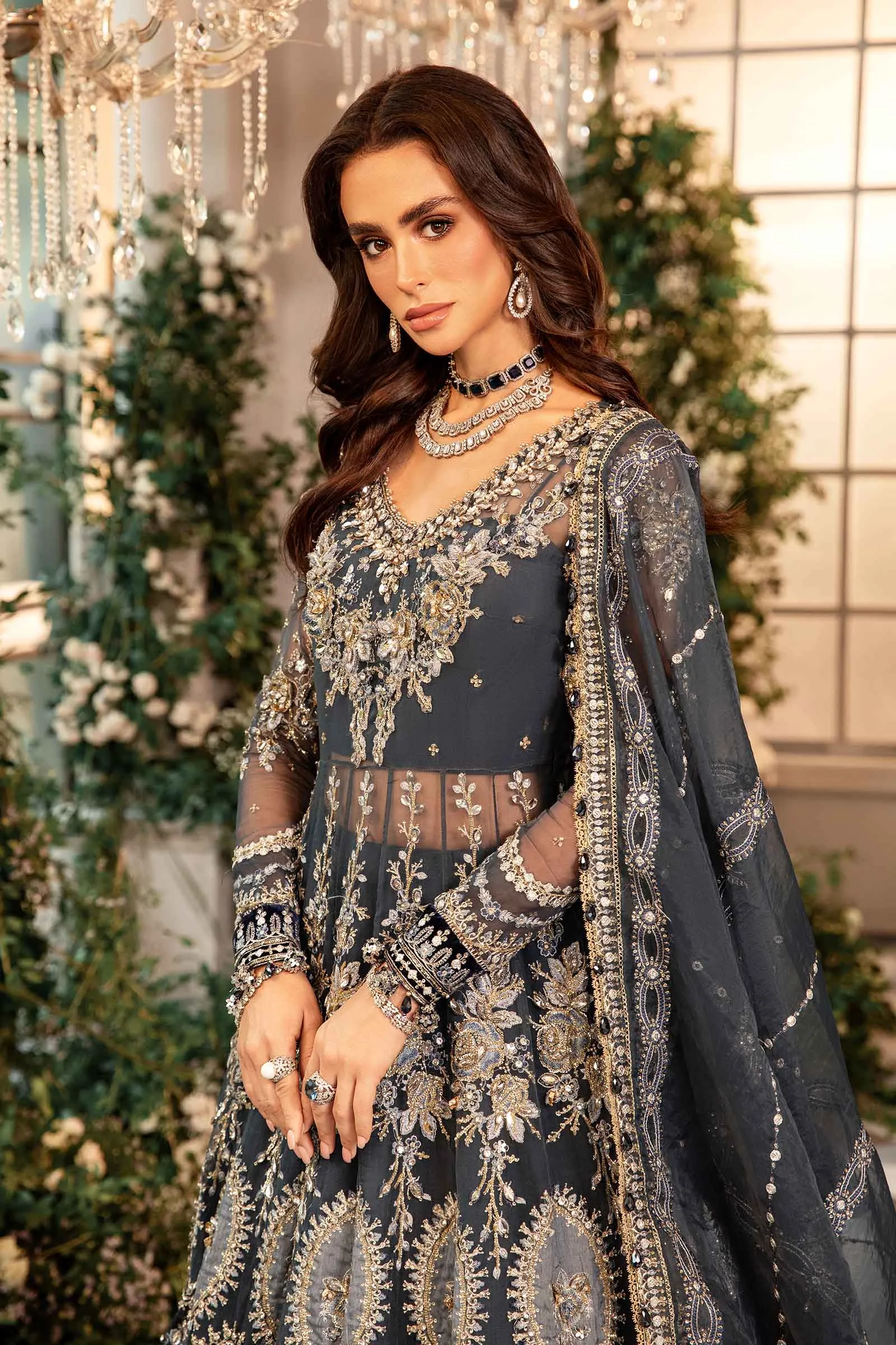 MARIA.B MBroidered Wedding Formals – Embroidered Organza Suit | BD-2901