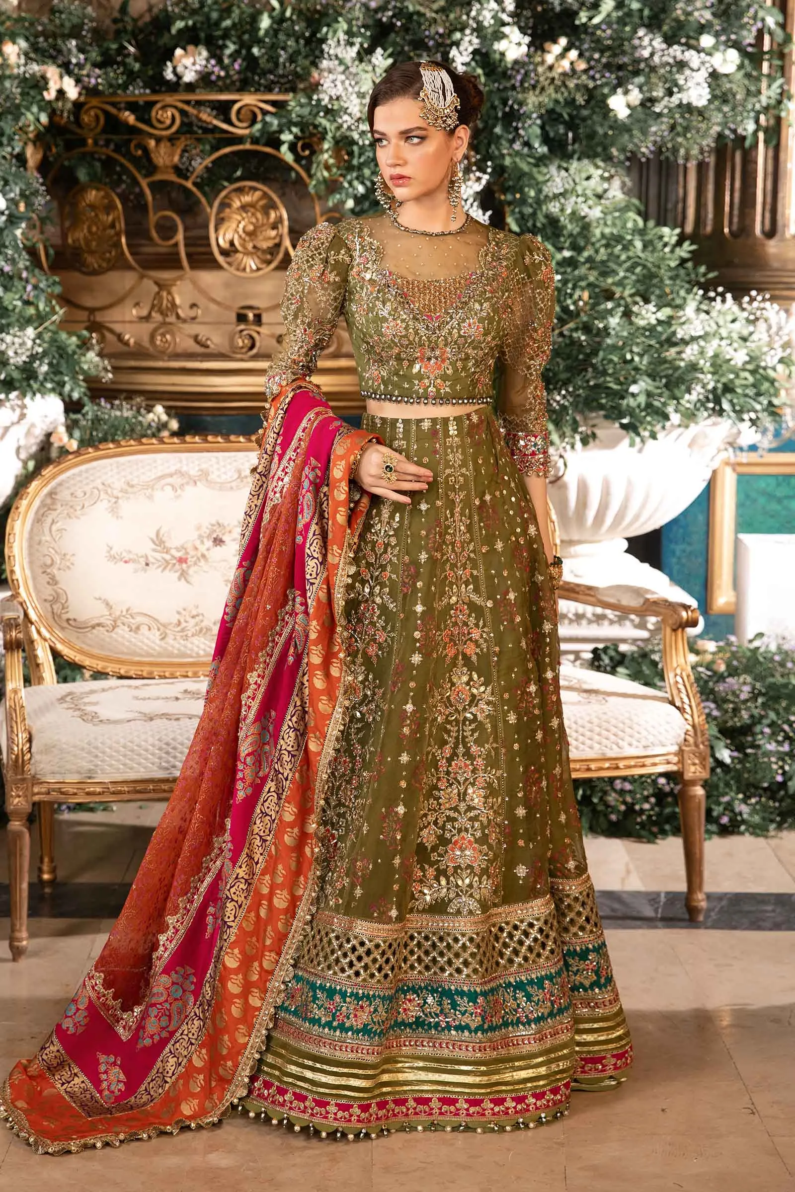 MARIA.B MBroidered Wedding Formals – Embroidered Organza Suit | BD-2906