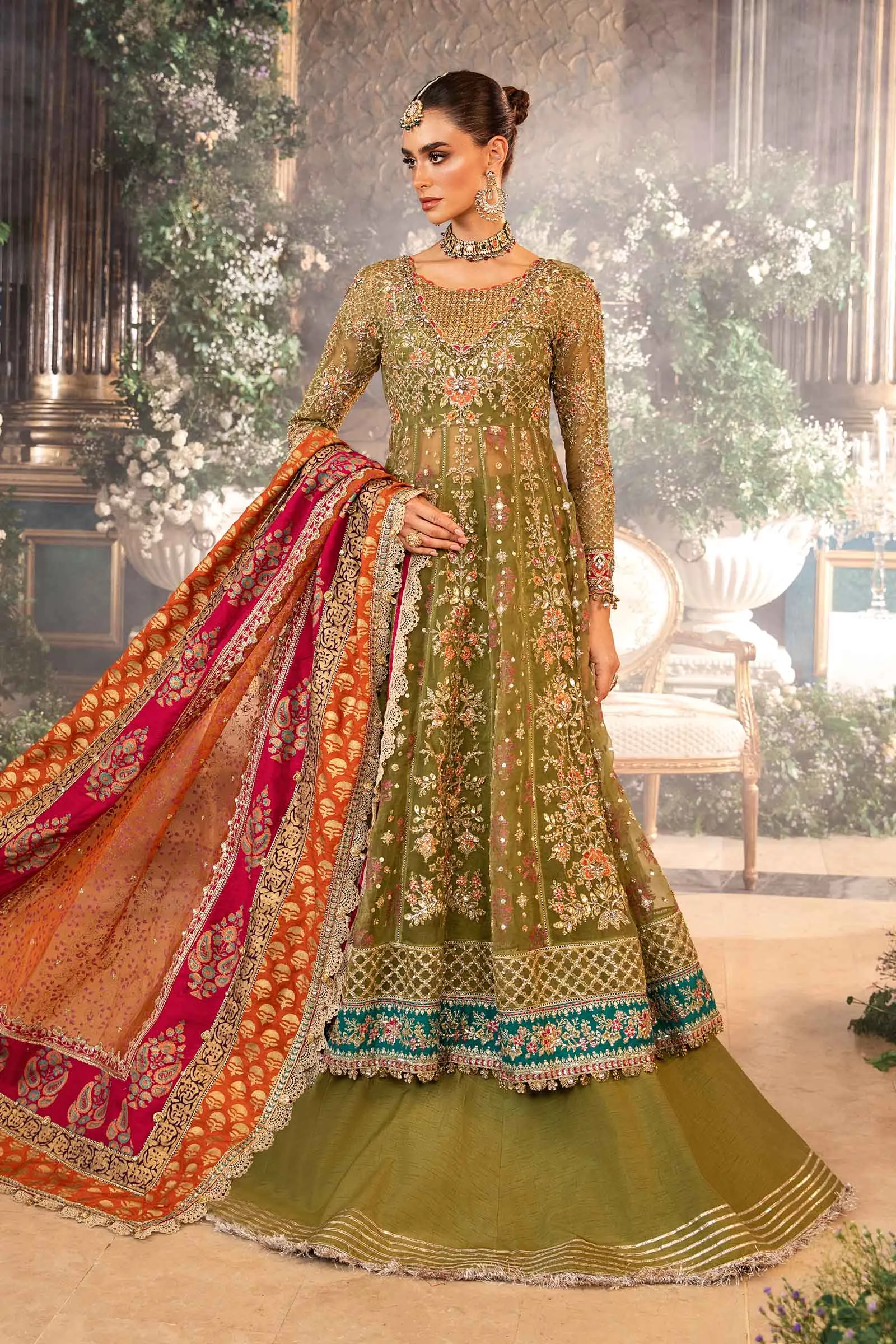 MARIA.B MBroidered Wedding Formals – Embroidered Organza Suit | BD-2906