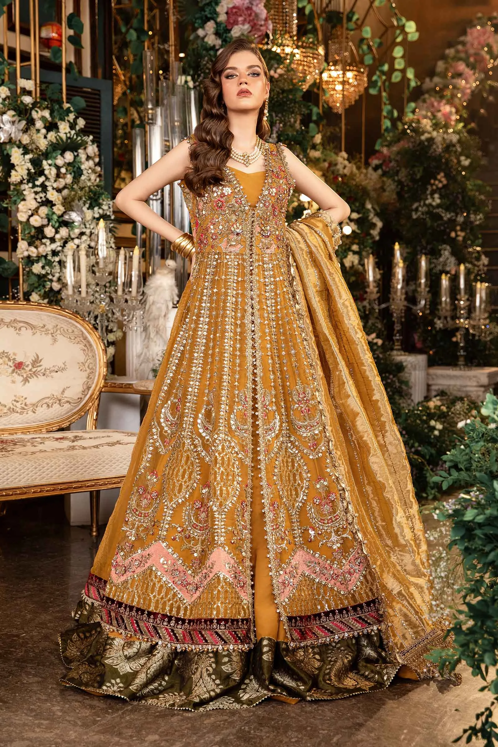 MARIA.B MBroidered Wedding Formals – Embroidered Organza Suit | BD-2907