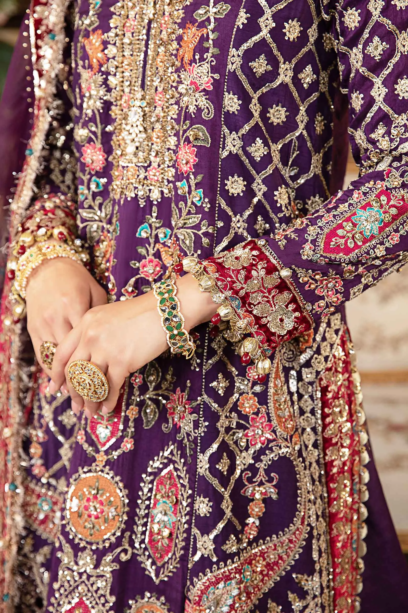 MARIA.B MBroidered Wedding Formals – Embroidered Raw Silk Suit | BD-2903