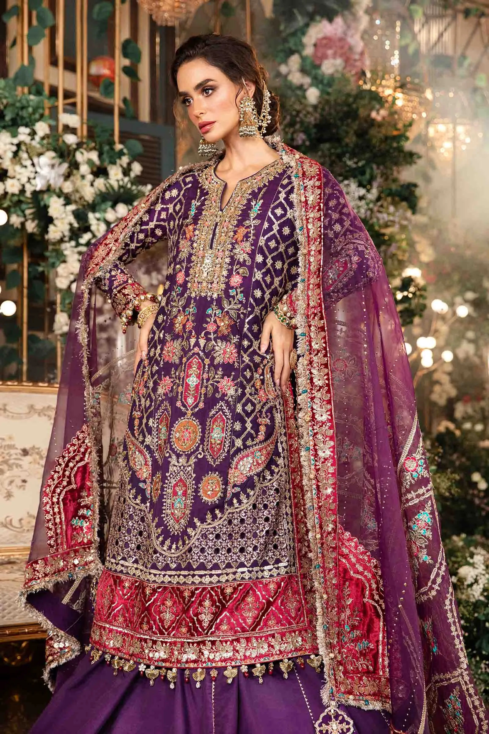 MARIA.B MBroidered Wedding Formals – Embroidered Raw Silk Suit | BD-2903