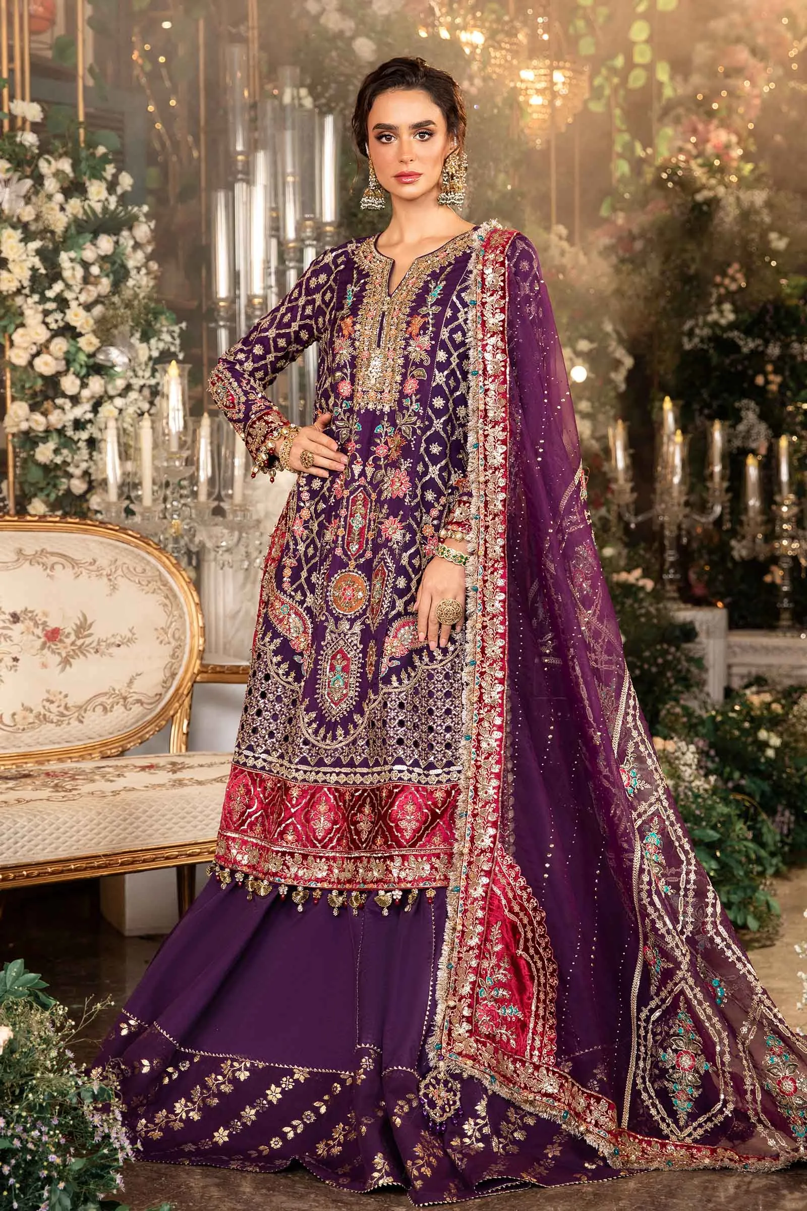 MARIA.B MBroidered Wedding Formals – Embroidered Raw Silk Suit | BD-2903