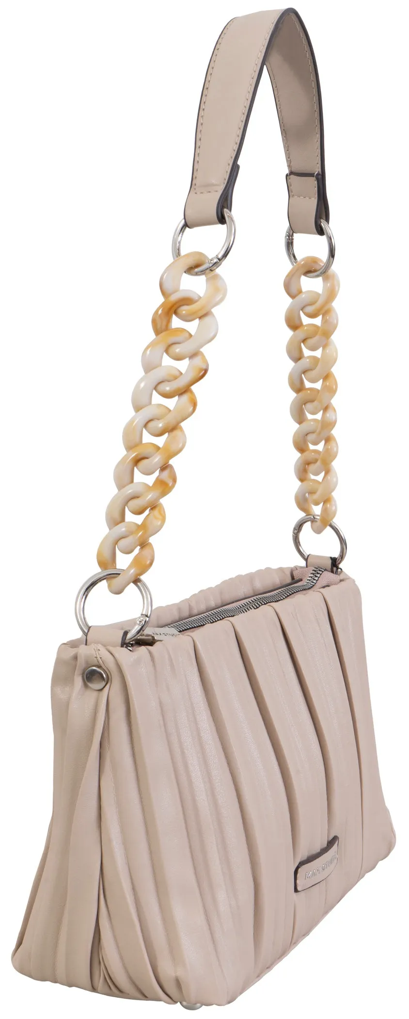 Max Studio Pleated Shoulder Bag With Resin Chain Strap