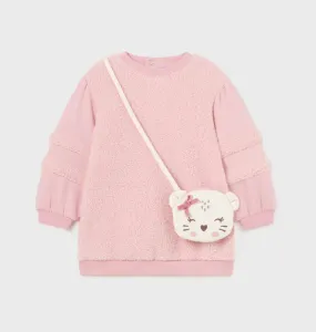 Mayoral Baby & Toddler Girls Pink Dress & Kitty Purse Set