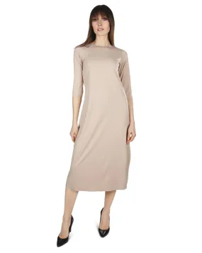 Me Moi Nude Bonded 3/4 Sleeve Shell Dress 48"