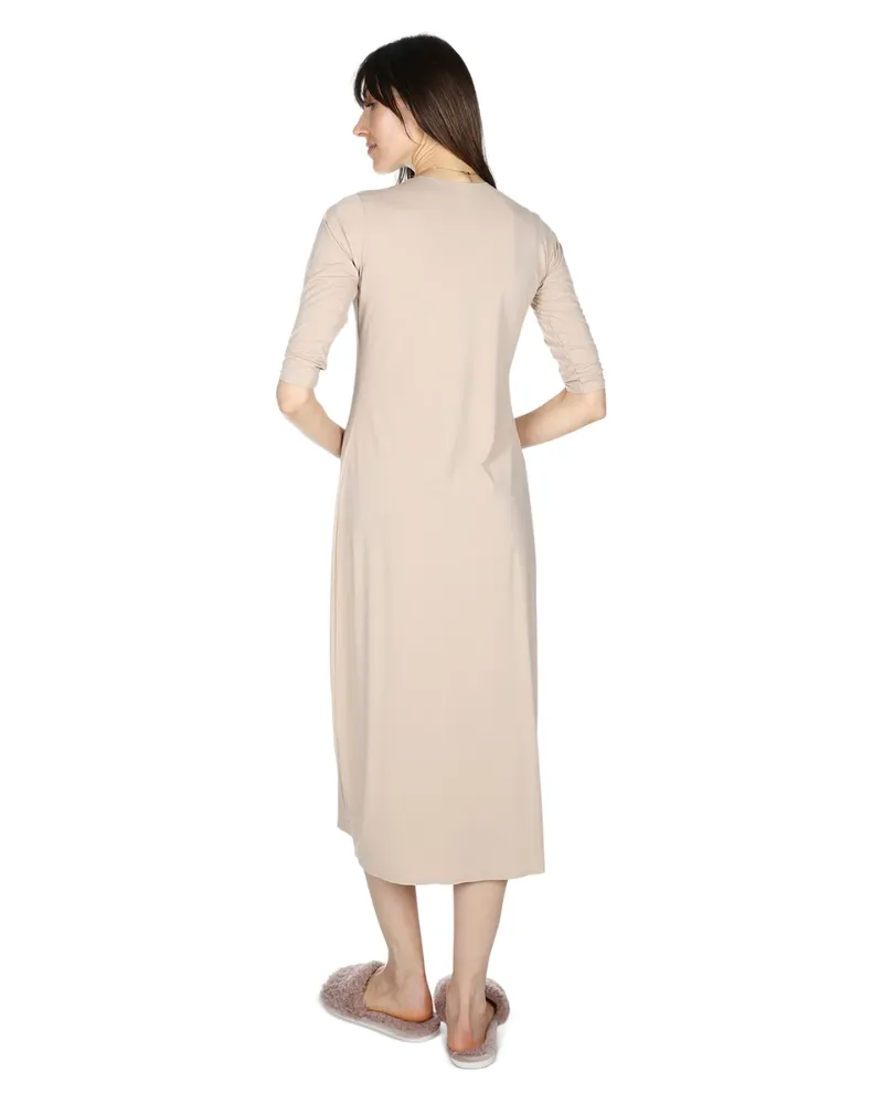 Me Moi Nude Bonded 3/4 Sleeve Shell Dress 48"