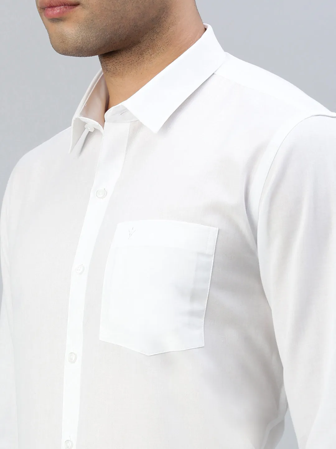 Men Cotton Rich White Shirt_Minister