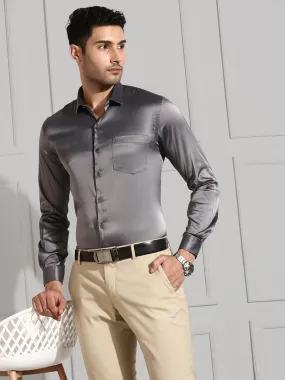 Men Stretch Poly Shirt Grey PS2