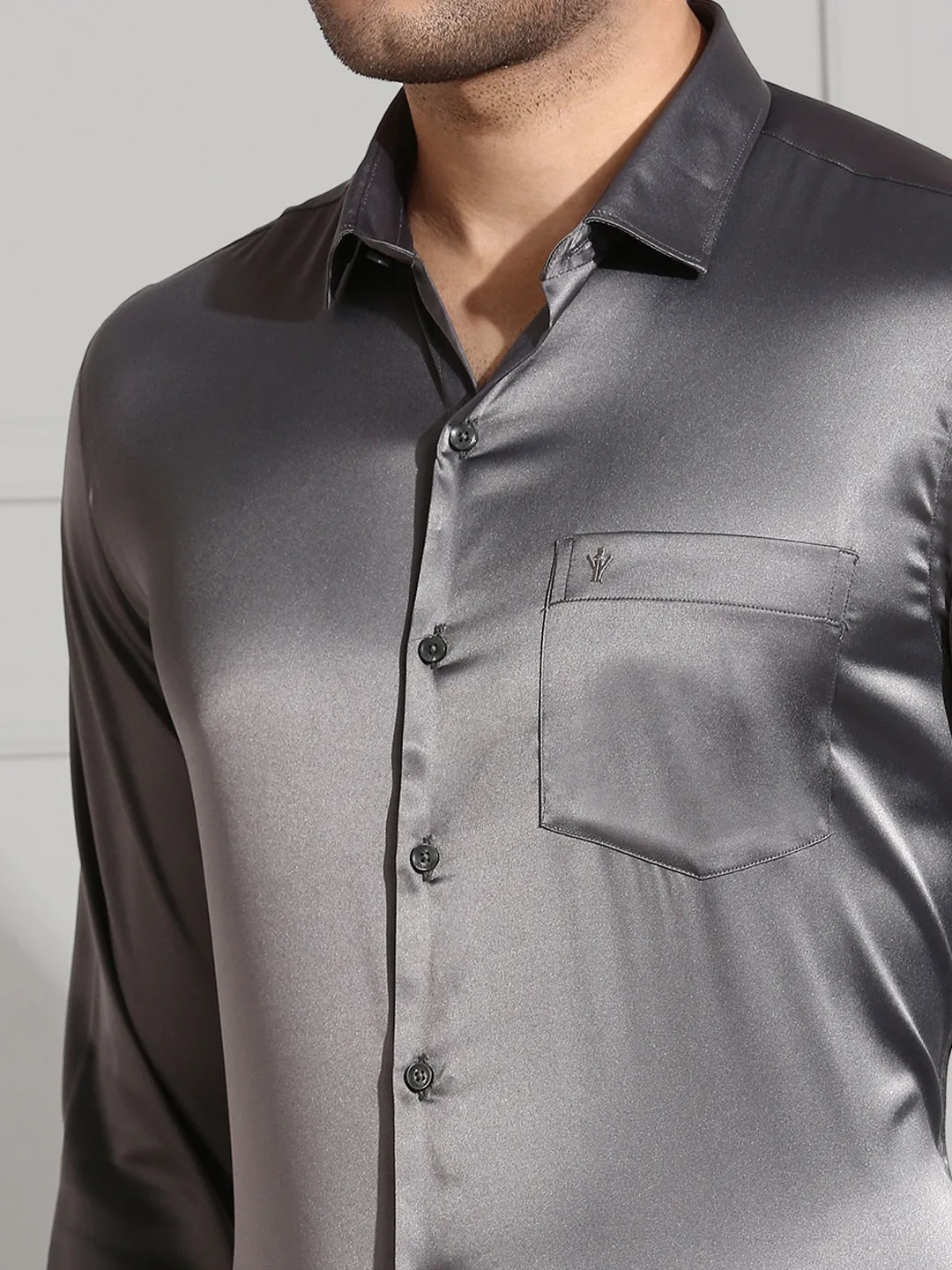 Men Stretch Poly Shirt Grey PS2