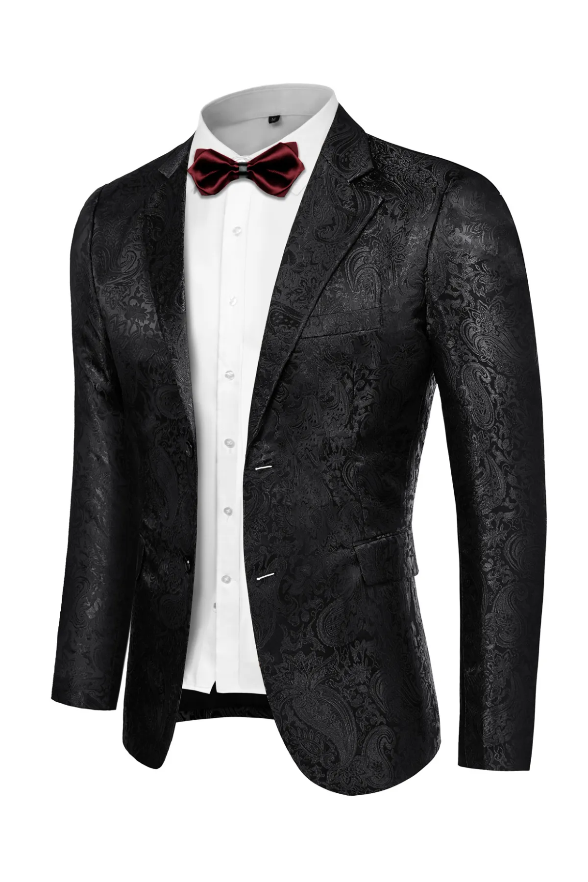 Mens Floral Tuxedo Two Buttons Jacket Paisley Suit Blazer Jacket for Dinner Prom