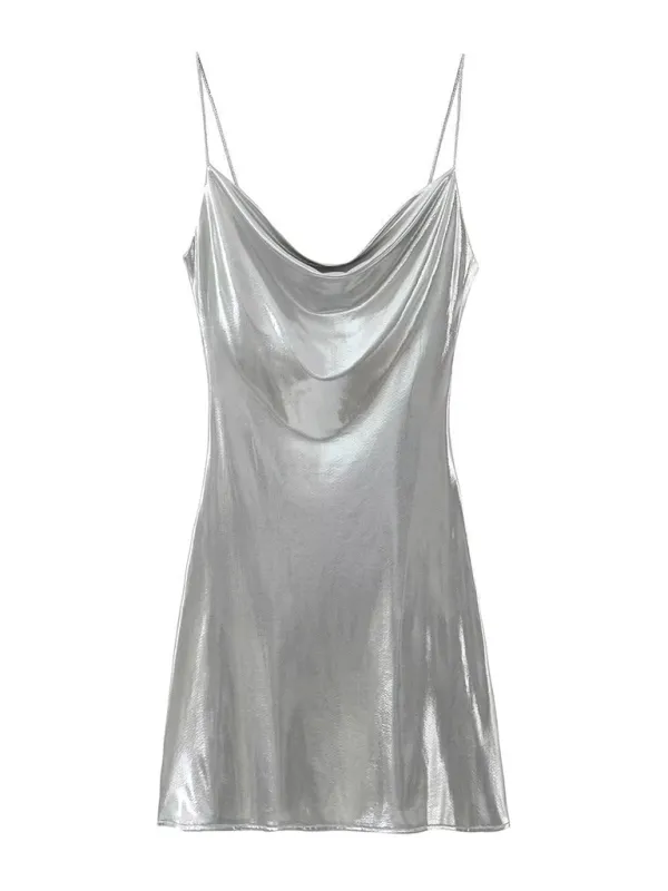 Metallic Slip Dress