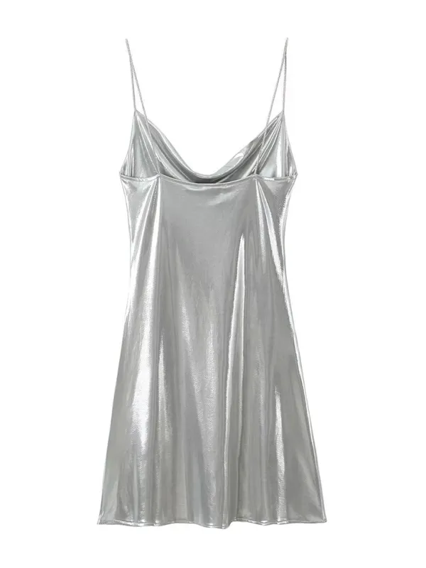 Metallic Slip Dress